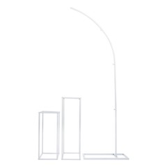 Ballon Arch Stand And 2 Wedding Flower Stands, Arch Backdrop Stand For Parties