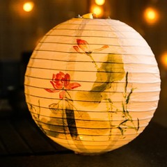 12Inch Printed Flower Round Chinese Paper Lanterns Birthday Wedding Decor Craft