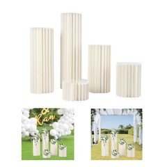 5pcs Cardboard Flowers Stands Milky White Flower Vase Stand Wedding Centerpieces