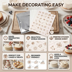 Edible Frosting Sheets A4 (30 Pack) with Stickers– Printable Icing Paper for Cak