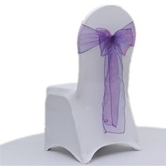 cadbury purple organza chair sashes chair ties bow ribbon wedding birthday decor