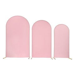 3 pcs Round Top Wedding Arch Backdrop STAND COVERS Set for Party/Birthday