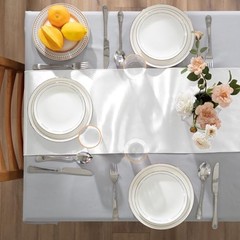 2 Pack Table Runners 12 x 108 Inch, Rectangular Smooth Satin Silk 2Pack White
