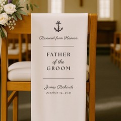 Minimalist Nautical Reserved Wedding Memorial Chair Banner