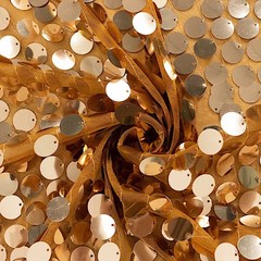 7.5 ft GOLD Sparkly Big Payette Sequin Backdrop STAND COVER Party Decorations