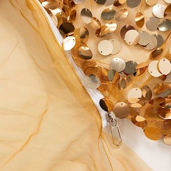 7.5 ft GOLD Sparkly Big Payette Sequin Backdrop STAND COVER Party Decorations