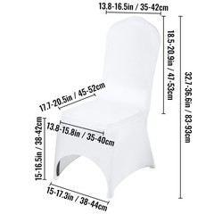 VEVOR 50 PCs White Spandex Chair Covers Wedding Banquet Party Ceremony Hotel Use