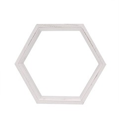 2 WHITE 9″ Hexagon Wood Geometric WALL SHELVES Wedding Party Home Decorations