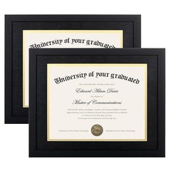 11×14 Diploma Frame Certificate Degree Document Frame with High 2 Black