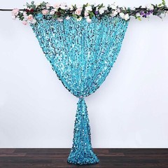 TURQUOISE 8×8 ft Big Payette Sequined BACKDROP CURTAIN Wedding Decorations