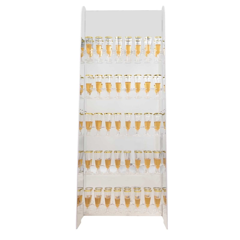 Silver 5 ft Foam 5-Tier Wine Glass Rack Champagne Flute Holder Stand Party