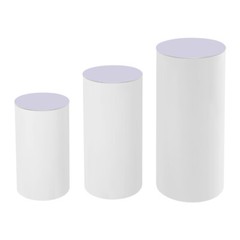 3pcs Pedestal Stand White Pedestal Display Stand Cylinder Pedestal Stand Set