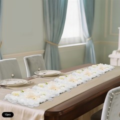 12Pcs White Artificial Flower Wall Panels 38x38cm Silk Floral Backdrop Decor