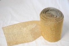 GOLD 8 Yards Rhinestone Mesh Roll Rhinestone Bling Ribbon Craft Party Wedding