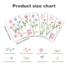 Boho Watercolor Flower Wall Stickers，Colorful Lower Wall Stickers-6604