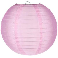 20″ Pink Nylon Lantern, Even Ribbing, Durable, Hanging Decoration