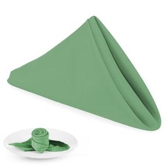 Heavy Duty Cloth Napkins – 17 x 17 Inch Solid Washable Polyester Sage Green
