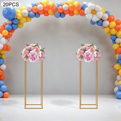 20PCS Geometric Flower Stand,27*27*80cm Metal Flower Stand,Wedding Flower Stand