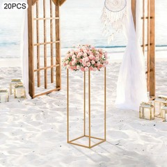 20PCS Geometric Flower Stand,27*27*80cm Metal Flower Stand,Wedding Flower Stand