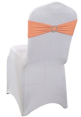 100 Spandex Stretch Chair Cover Sashes Bows for Wedding Party (Peach)~FREE SHIP