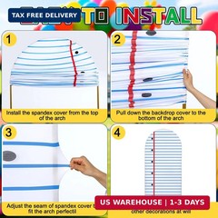 VitalCozy 7.2ft Notebook Arch Backdrop Cover Welcome Back to School Decoration S