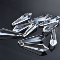 50PCS LARGE CLEAR CHANDELIER GLASS CRYSTALS LAMP PRISMS PARTS HANGING DROPS 55MM