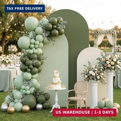 VitalCozy Set of 3 Wedding Arch Cover 4ft, 5ft, 6ft Fabric Arch Backdrop Cover D