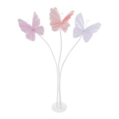 2Pcs Artificial Butterflie Decoration with Standing Base Realistic Wedding Decor