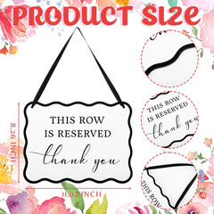 2 Pack Wooden Reserved Signs for Wedding Chair 8.5 X 11 Inch This Row Is Reserve