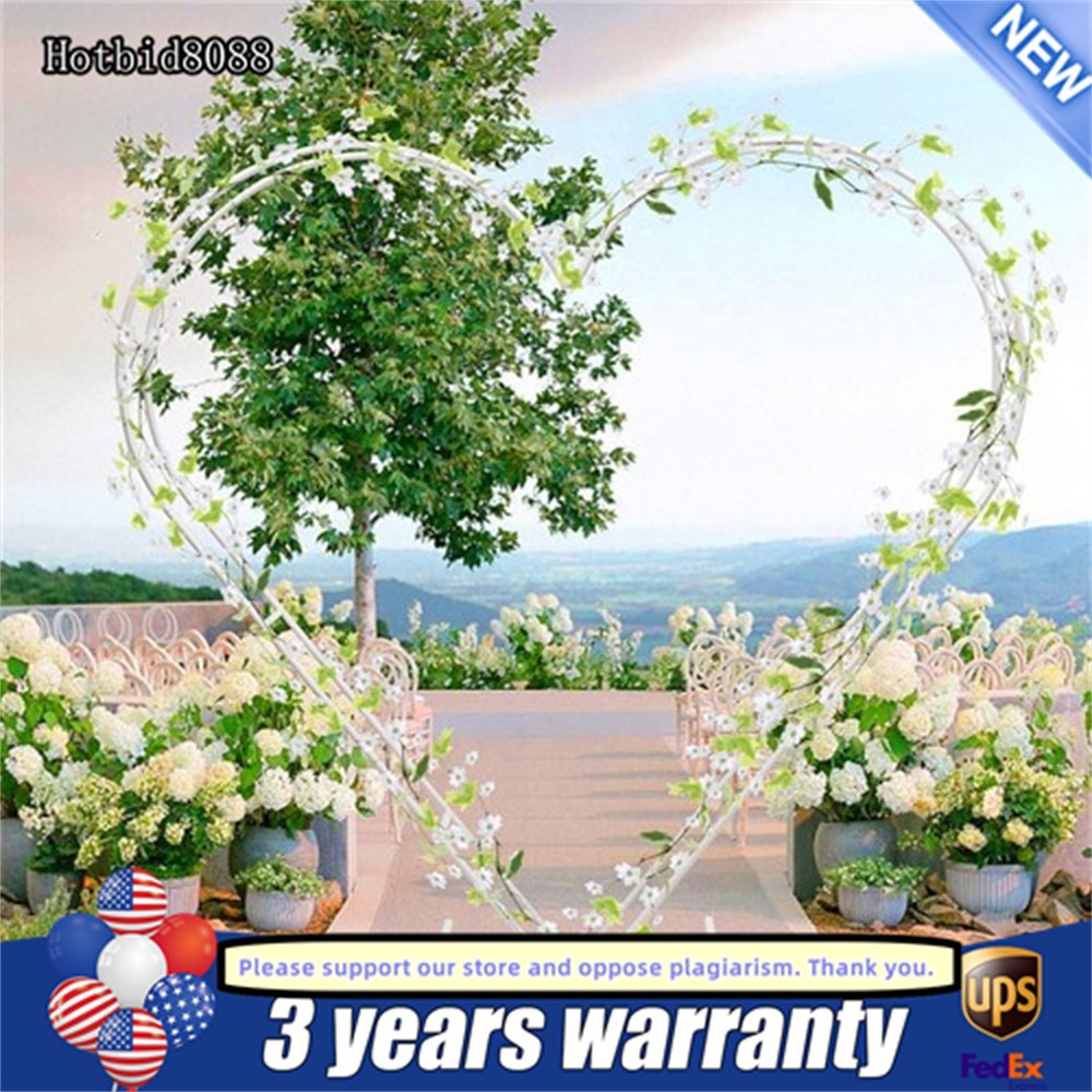 Metal Heart Shaped Wedding Arch Backdrop Stand White for Wedding Ceremony Decor