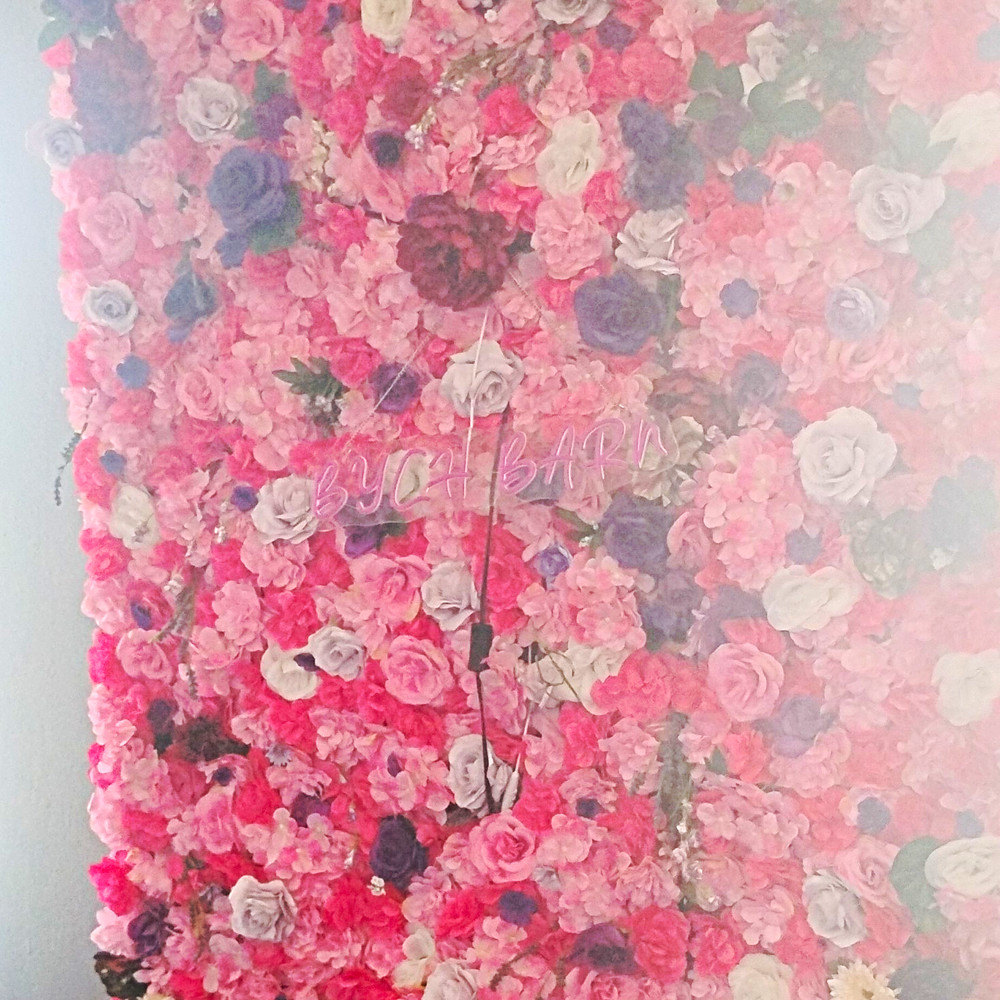 Artificial Floral Flower Wall Backdrop Panel Wedding Decor Pink White Purple