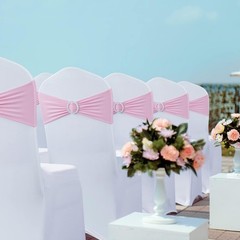 Transform Your Event with 50PCS Stretch Spandex Chair Sashes – Wedding Decor