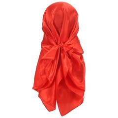 35 Inch Square Satin Head Scarf Silk Feeling Hair Scarf, Red