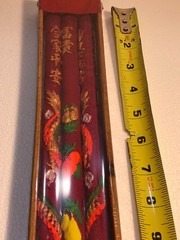 set of 3×2, Dragon & Phoenix good luck / money / blessing Chinese Candle, 18″ L