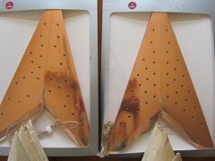 30″ Copper Foil Cut-Out Paper Star Lantern, Hanging Decoration 2 copper 2 ivory