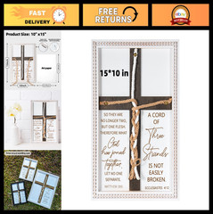 Rustic Wedding Unity Sign 15×10 – Cord of Three Strands, Bible Verse Decor, Anni