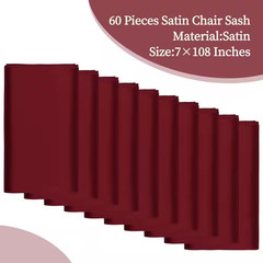 7 In. X 108 In. Satin Chair Sashes Bows Universal Chair Cover for Wedding Event