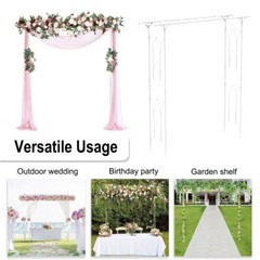 82″ Iron Metal Garden Gate Pergola Pavilion Arch Outdoor Lawn f/ Climbing Plant