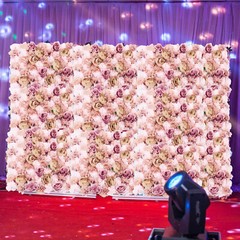 Artificial Silk Rose Flower Wall Panel Wedding Party Backdrop Decoration 23″x15″