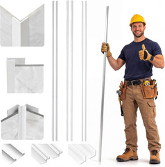 6 Pack Aluminum Trim Kit for Shower Walls & Tub Surrounds – Easy DIY Finish