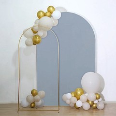 8 ft DUSTY BLUE Matte Fitted Spandex Round Top Arch Backdrop STAND COVER Party