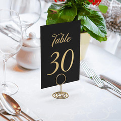 Black Table Numbers 1 30 for Wedding Reception with Gold Foil Table Number