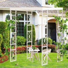 5.9×8.9ft Metal Garden Arbor Wedding Arch Small Outdoor Patio Pergola Trellis