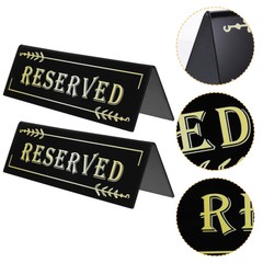 2 Pcs Reserved Signs for Tables Inverted Triangle Card Set up Hotel Dining Room