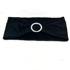 12 Pieces Wedding & Party Chair Decorative Stretch Black Bows Sashes With Buckle