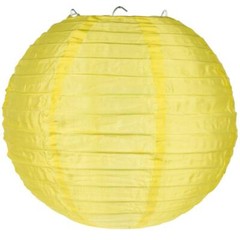 16″ Yellow Nylon Lantern, Even Ribbing, Durable, Hanging Decoration