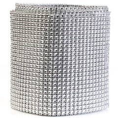 HUJI Diamond Silver Rhinestone Mesh Ribbon Wrap for Wedding Cake Party Supplies