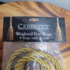 Set of Cambridge Weighted Pew Ropes Gold 4 Ft Curtain Tassel Tie Backs Wedding