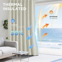 Joydeco Blackout Curtains for Bedroom – 84 Inch Long 100% Light Blocking 2 Pa…