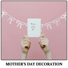 1 Set Felt Bow Garland Banner for Mother’s Day Bunting Party Hanging Decoration